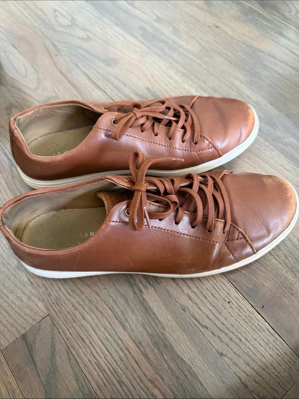 Cole Haan Men's Tan Leather Lace-Up Sneakers